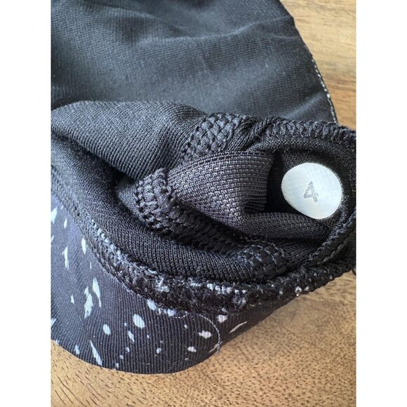 Lululemon Sports Bra Womens 4 Black White High Neck Mesh Racerback Speckle Print - Picture 5 of 5